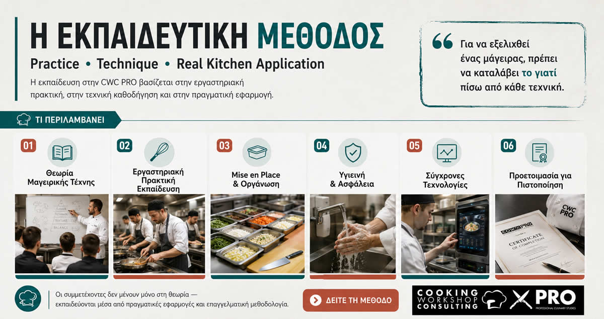 Cooking workshop Consulting Πρόγραμμα Ταχύρρυθμης Εκπαίδευσης στη μαγειρική