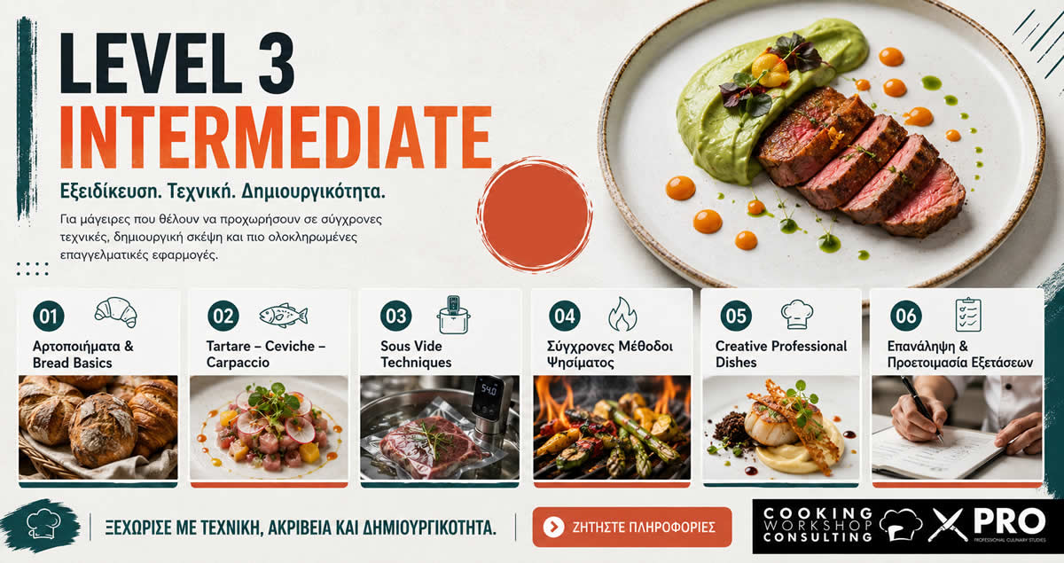 Cooking workshop Consulting Πρόγραμμα Ταχύρρυθμης Εκπαίδευσης στη μαγειρική